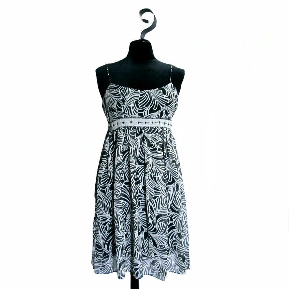Muse Black & White Silk Slip Dress Size 2